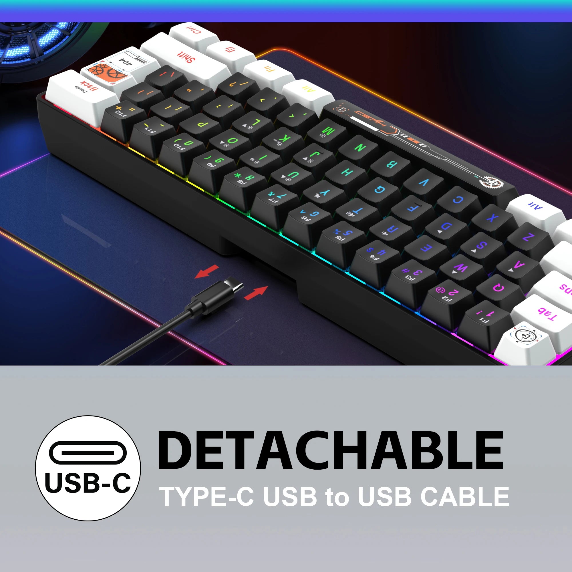 60% Mini 61 Key RGB Backlit 
Keyboard