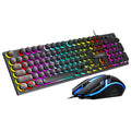 104 Punk Round Keys USB Wired Gaming Keyboard Mouse Combos