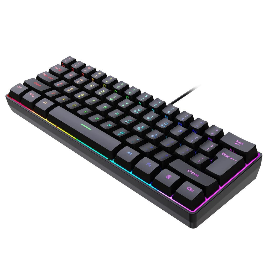 61 Keys RGB Gaming Keyboard Key Punchless Wired Keyboard