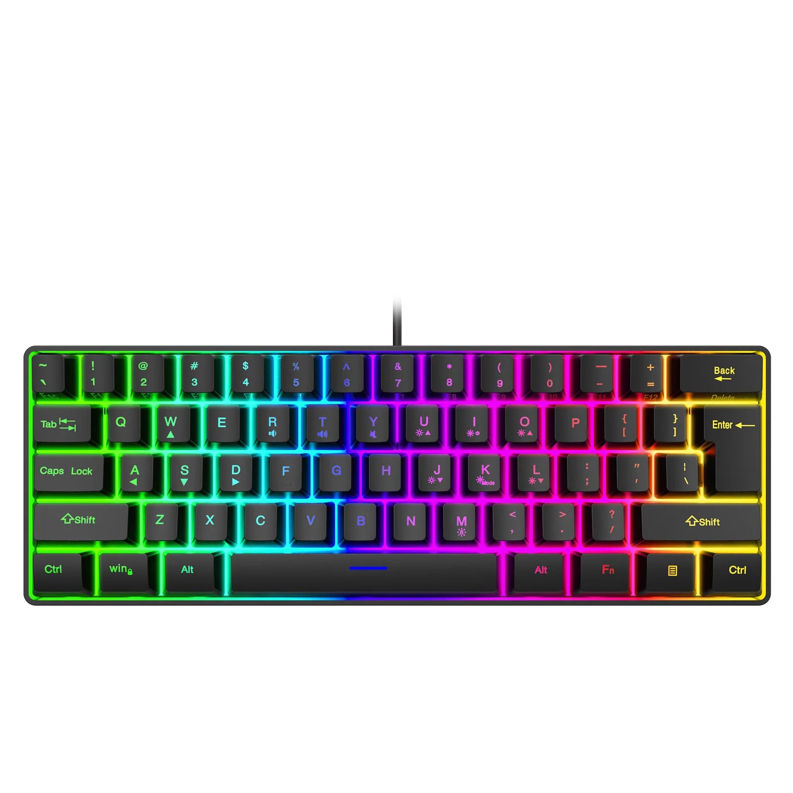 61 Keys RGB Gaming Keyboard Key Punchless Wired Keyboard