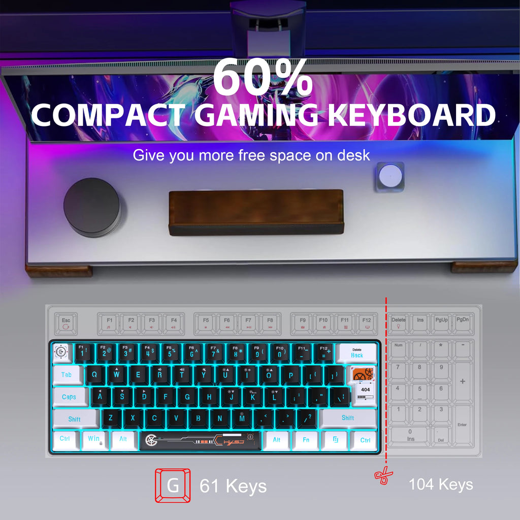 60% Mini 61 Key RGB Backlit 
Keyboard