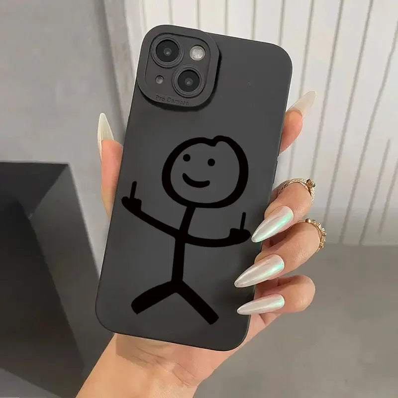 Cartoon Matchman Matte Silicone Phone Case