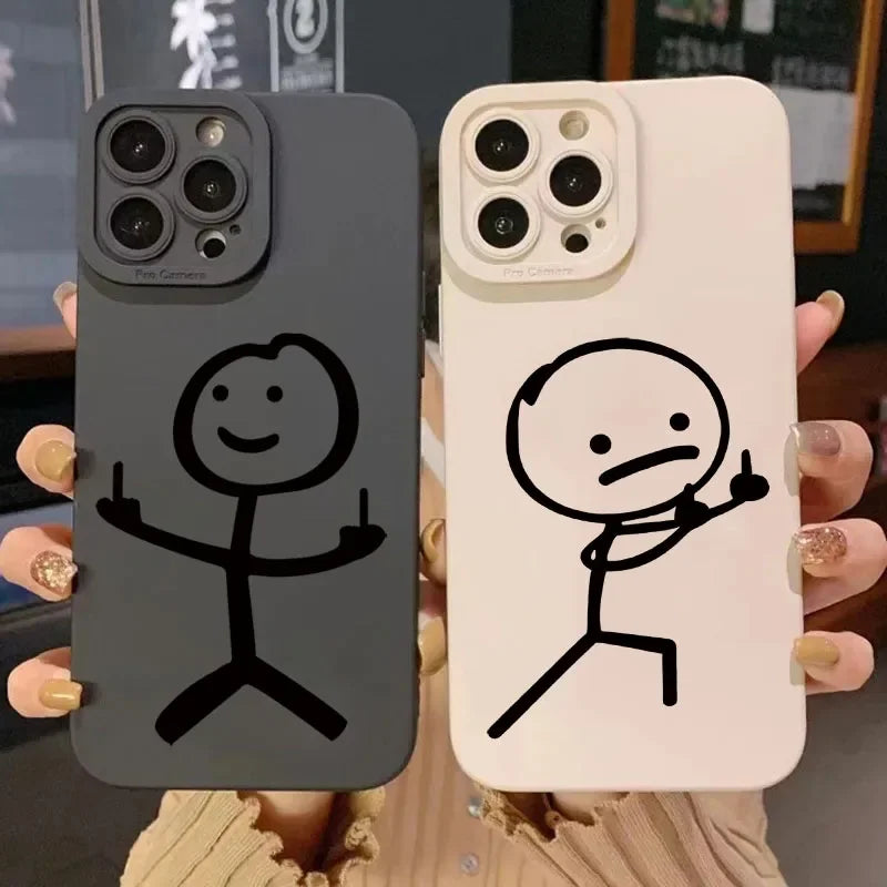 Cartoon Matchman Matte Silicone Phone Case