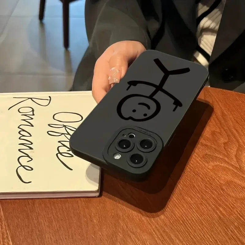 Cartoon Matchman Matte Silicone Phone Case