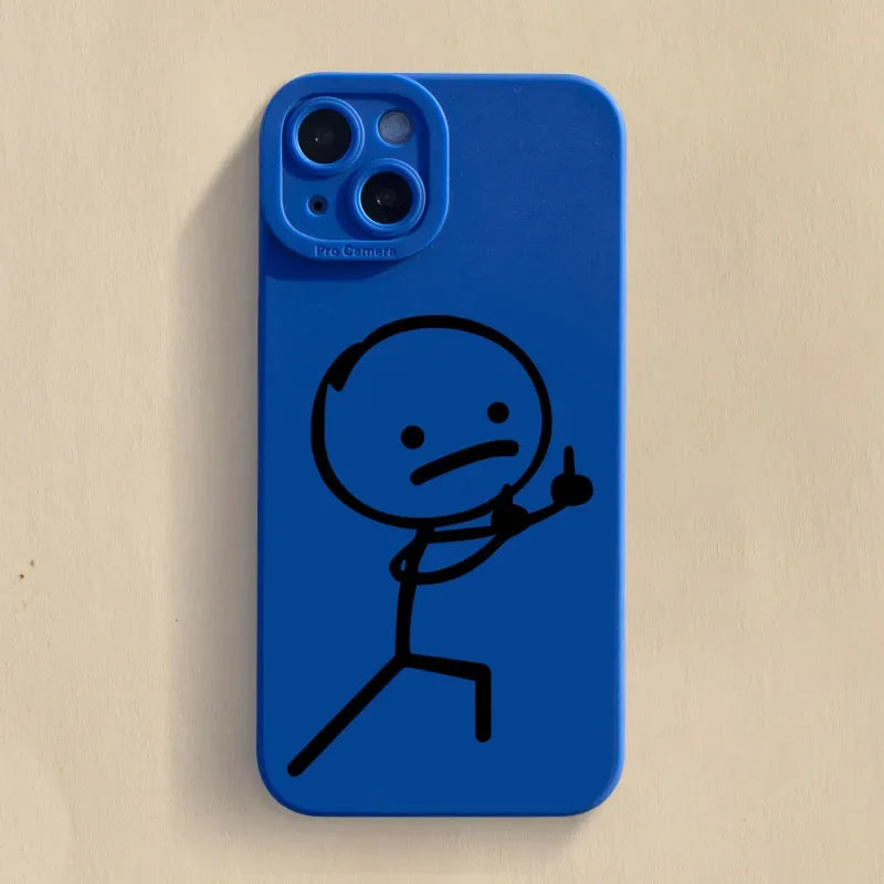 Cartoon Matchman Matte Silicone Phone Case