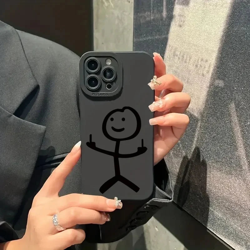 Cartoon Matchman Matte Silicone Phone Case