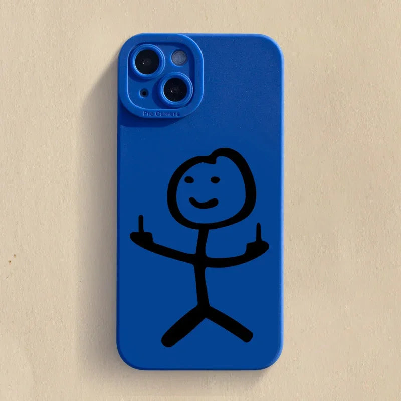 Cartoon Matchman Matte Silicone Phone Case