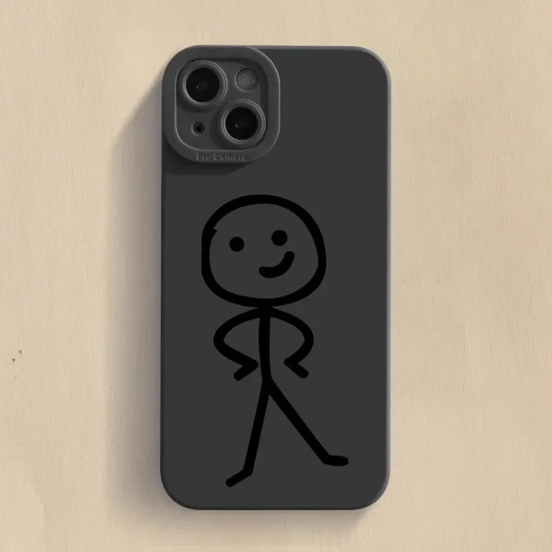 Cartoon Matchman Matte Silicone Phone Case