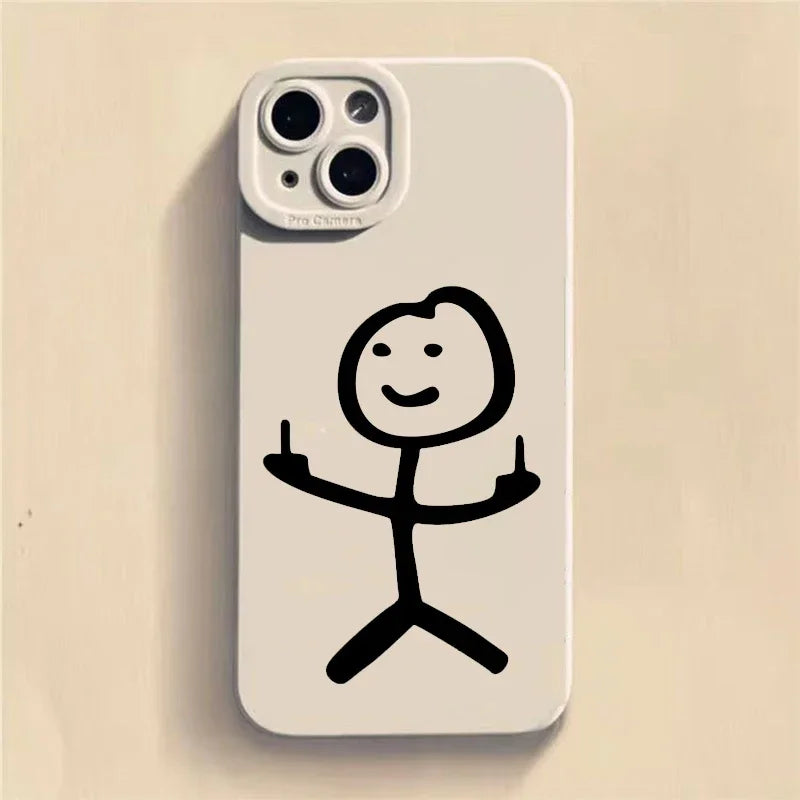 Cartoon Matchman Matte Silicone Phone Case
