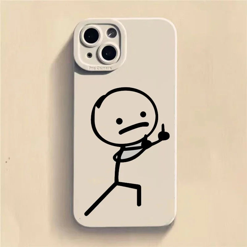 Cartoon Matchman Matte Silicone Phone Case