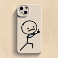 Cartoon Matchman Matte Silicone Phone Case