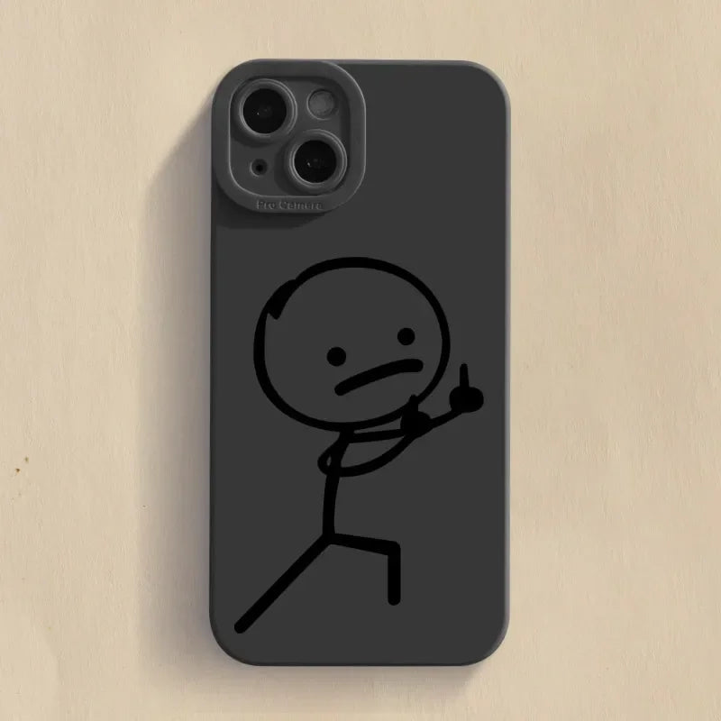 Cartoon Matchman Matte Silicone Phone Case