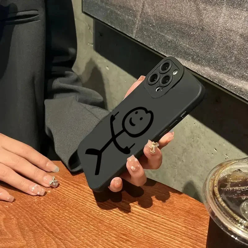 Cartoon Matchman Matte Silicone Phone Case