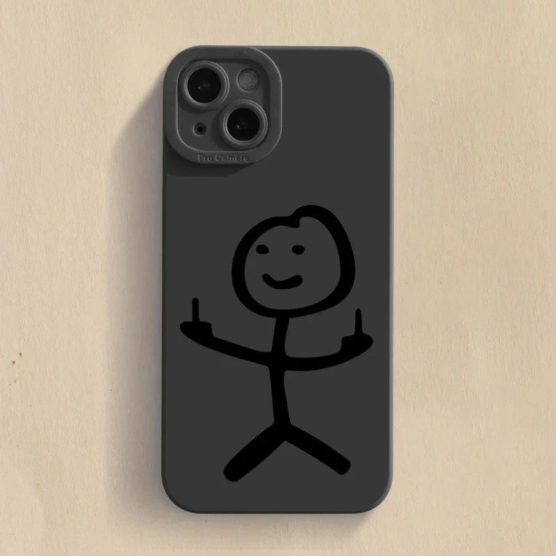 Cartoon Matchman Matte Silicone Phone Case